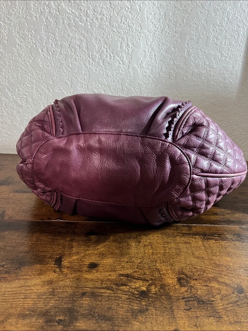 Beautiful Juicy Couture Plum Quilted Leather Hobo with Gold Chain